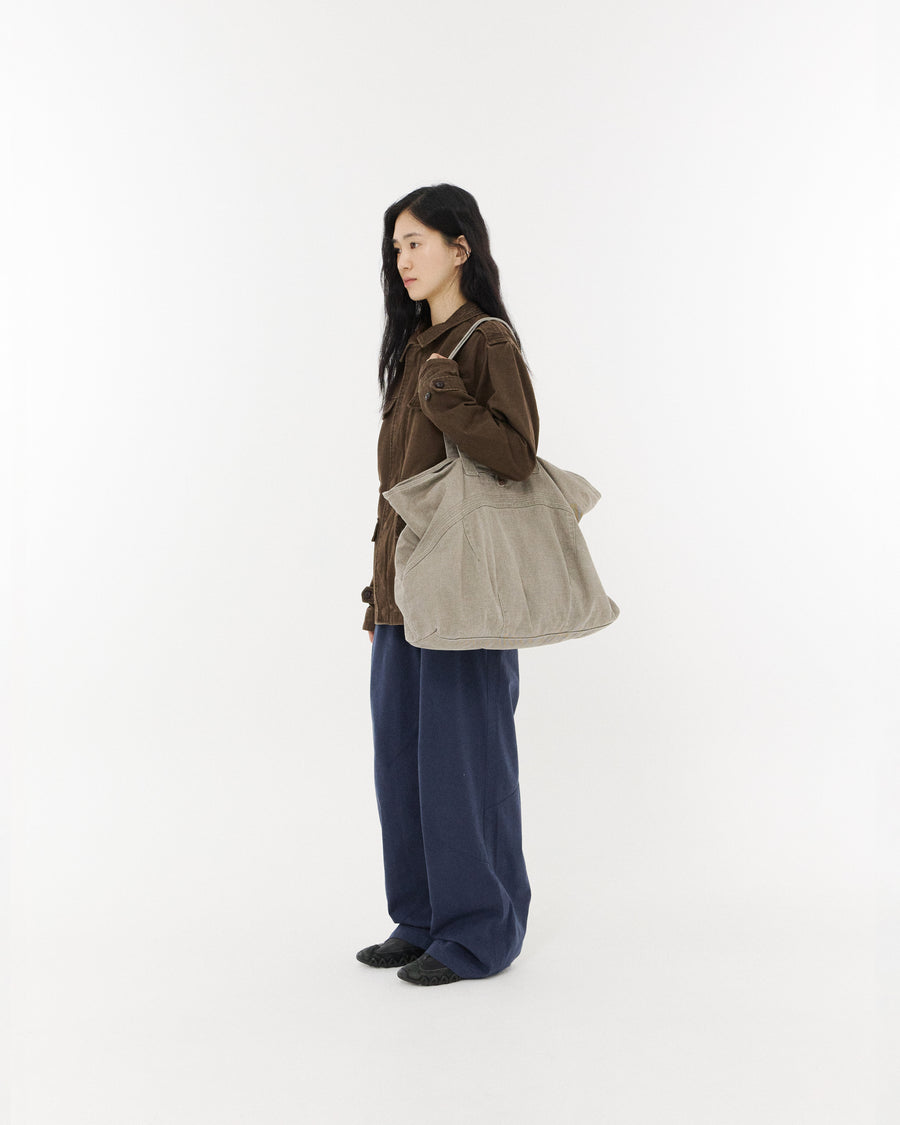 Washed Button Tote Bag